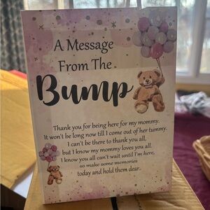 Cute Message from “The Bump” baby shower favor bag